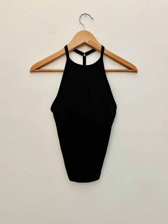 lululemon athletica Tops - Lululemon T-Back Ribbed Tank Top in Charcoal Gray, Size 0